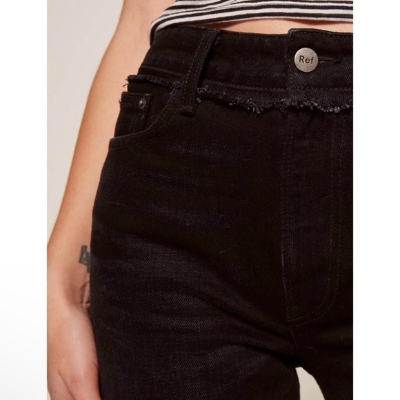 Reformation Julia Cropped Cigarette Frayed High Waist Jean Euphrates 26 - Picture 3 of 16